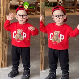 [10-29KG] Bộ Dài Tay Cho Bé Trai KIMCHIBABY Vải Cotton Cao Cấp Premium 190gsm In Sonic, Đồ Bộ Cho Bé Mặc Nhà KD608 7