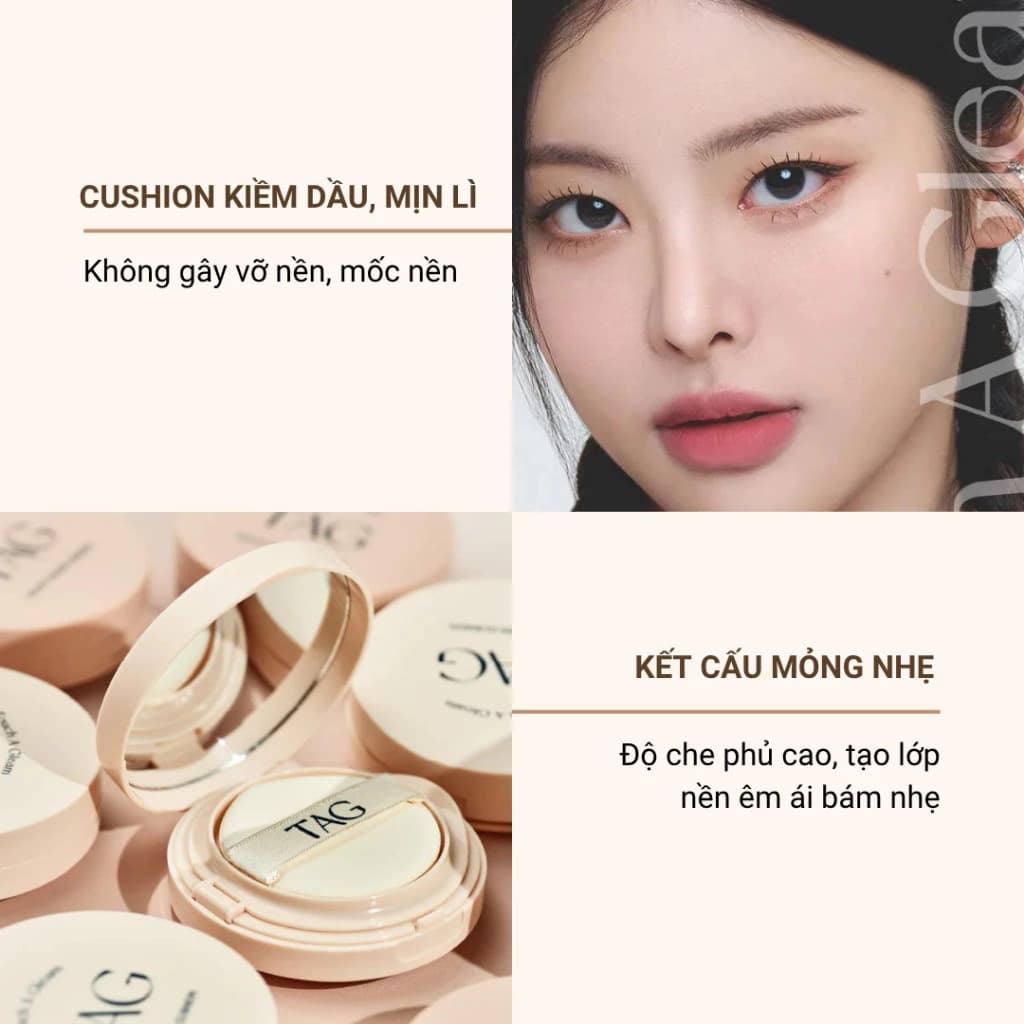 COMBO Cushion Kiềm Dầu & Bút Tạo Khối Đa Năng TAG Velvet Cover Cushion & Multi Contour Stick