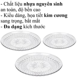 Combo Đĩa Kim Cương HOKORI Đĩa Nhựa 1290/1/2 Việt Nhật, Đĩa Đựng Thức Ăn Cao Cấp - TADAHOME 3