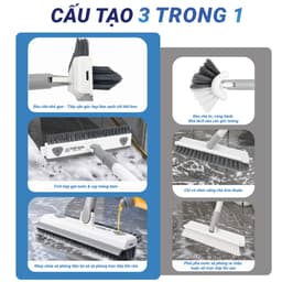 Cây chà sàn TopGia 3IN1 cao cấp xoay 180 độ,đầu chà 22cm đa năng chổi cọ sàn nhà tắm,gạt nước cán dài tiện lợi 6