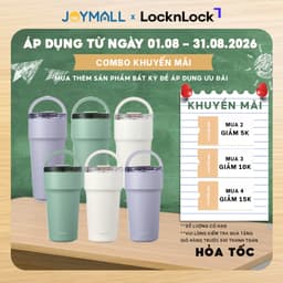 Ly Giữ Nhiệt LocknLock LHC4416 710ml, LHC4419 900ml Thép Phủ Sứ, Hàng Chính Hãng, Có Ống Hút-JoyMall 2