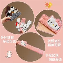 Dễ Thương Động Vật Dài Mèo Velcro Cô Gái Rửa Mặt Trang Điểm Nổ Miếng Dán Băng Đô 4