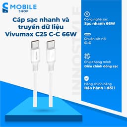 Cáp sạc nhanh Vivumax C25 Type C to Type C 66W Chính Hãng 1