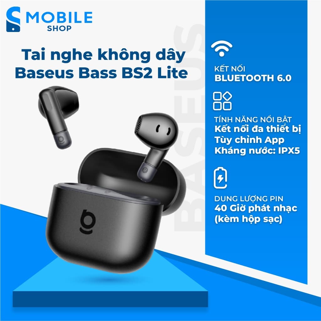 Tai Nghe Không Dây Baseus Bass BS2 Lite Chính Hãng