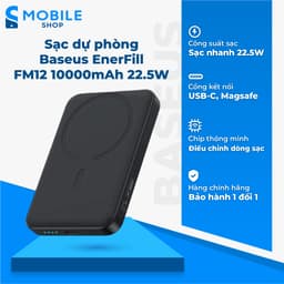 Sạc dự phòng Baseus EnerFill FM12 10000mAh 22.5W kèm cáp USB-C to USB-C 1