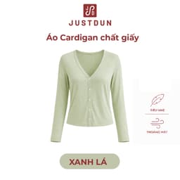 [CÓ CÚC] Áo Khoác Cardigan Nữ Tay Dài JUSTDUN Chất Thun Giấy Mỏng Nhẹ Form Suông Phong Cách Hàn Quốc HN5 8