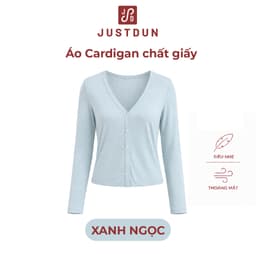 [CÓ CÚC] Áo Khoác Cardigan Nữ Tay Dài JUSTDUN Chất Thun Giấy Mỏng Nhẹ Form Suông Phong Cách Hàn Quốc HN5 9