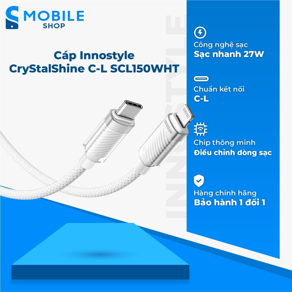 Cáp Innostyle CryStalShine C-L SCL150WHT Chính Hãng