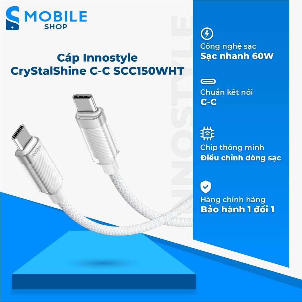 Cáp Innostyle CryStalShine C-C SCC150WHT Chính Hãng