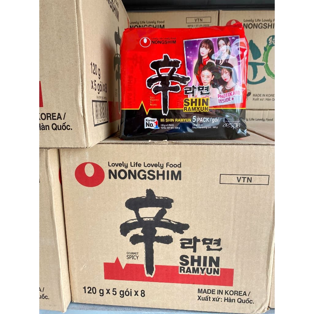 Lốc 5 gói Mì Ramyun Nongshim 112g Các Loại Chính hãng
