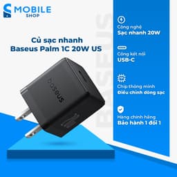 Củ sạc nhanh Baseus Palm 1C 20W US Chính Hãng 1