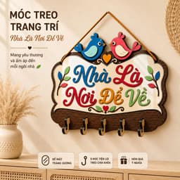 Bảng Gỗ Treo Chìa Khóa [Nhà Là Nơi Để Về] - Decor Thông Minh, Tiện Lợi 8