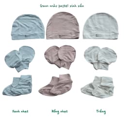 Set mũ, bao chân, bao tay sơ sinh Gee vải gỗ sồi cao cấp, phụ kiện sơ sinh mềm mịn, an toàn cho da 2