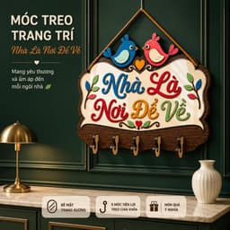 Móc Treo Chìa Khóa Bảng Gỗ [Nhà Là Nơi Để Về] - Đồ Decor Trang Trí Nhà Cửa Tối Giản 7