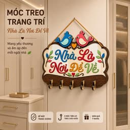 Móc Treo Chìa Khóa Gỗ Cao Cấp [Nhà Là Nơi Để Về] - Đồ Trang Trí Tường Phòng Khách Tinh Tế 6