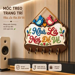 Móc Treo Chìa Khóa Bảng Gỗ [Nhà Là Nơi Để Về] - Đồ Decor Trang Trí Nhà Cửa Tối Giản 4
