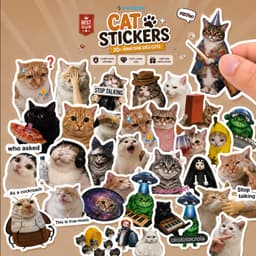 Nhãn Dán Mèo Meme Cute Decal Chống Nước Trang Trí Cho Laptop Vali Bình Nước Mũ Bảo Hiểm Xe Máy 9