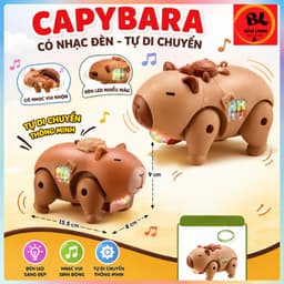 Đồ Chơi Capybara Có Nhạc Đèn Tự Di Chuyển Kèm Dây Kéo Chạy Pin Cho Bé Quà Tặng Đáng Yêu 1