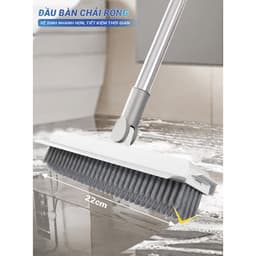 Cây chà sàn TopGia 3IN1 cao cấp xoay 180 độ,đầu chà 22cm đa năng chổi cọ sàn nhà tắm,gạt nước cán dài tiện lợi 5