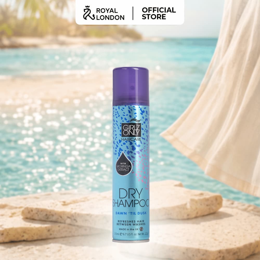 Dầu Gội Khô Dry Shampoo Girlz Only Dawn 'Til Dusk 200ml, tươi mát dễ chịu mùi hương thanh mát