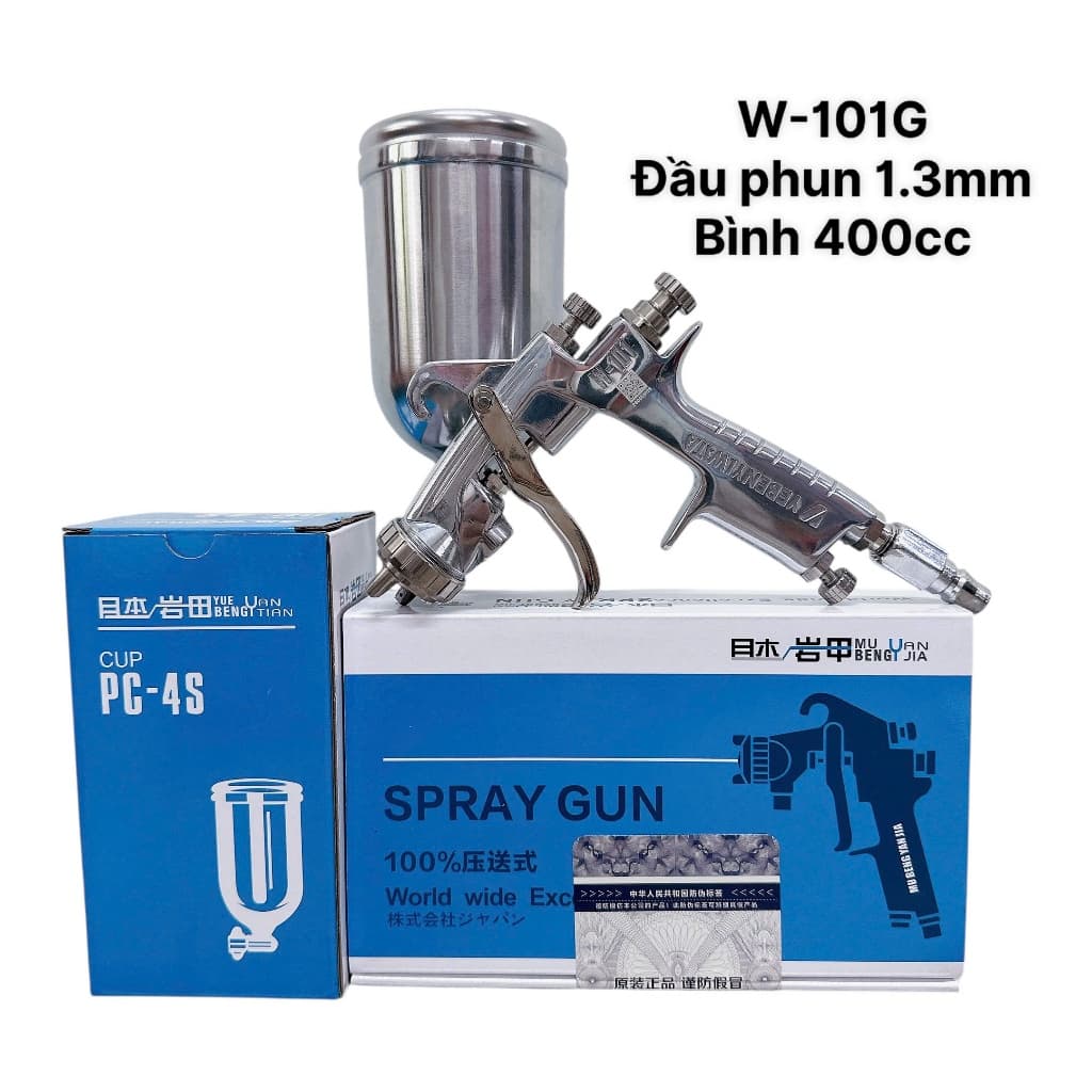 SÚNG PHUN SƠN W101-2G YEBENY BÌNH 400CC ĐẦU PHUN 13MM SIÊU MỊN