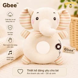 Đồ chơi lục lạc thú nhồi bông Gbee chính hãng, lục lạc cầm tay cao cấp giúp bé phát triển giác quan 6
