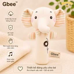 Đồ chơi lục lạc thú nhồi bông Gbee chính hãng, lục lạc cầm tay cao cấp giúp bé phát triển giác quan 3