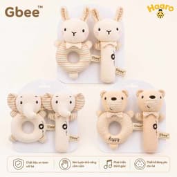 Đồ chơi lục lạc thú nhồi bông Gbee chính hãng, lục lạc cầm tay cao cấp giúp bé phát triển giác quan 2