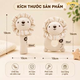 Đồ chơi lục lạc thú nhồi bông Gbee chính hãng, lục lạc cầm tay cao cấp giúp bé phát triển giác quan 8