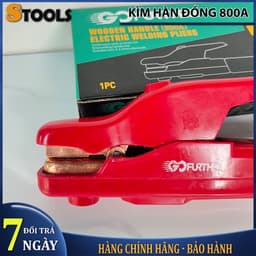 Kìm hàn cán gỗ chính hãng GF 800A chịu nhiệt tốt, kìm mát 500A 3