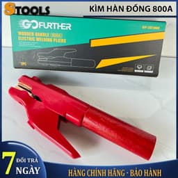 Kìm hàn cán gỗ chính hãng GF 800A chịu nhiệt tốt, kìm mát 500A 6
