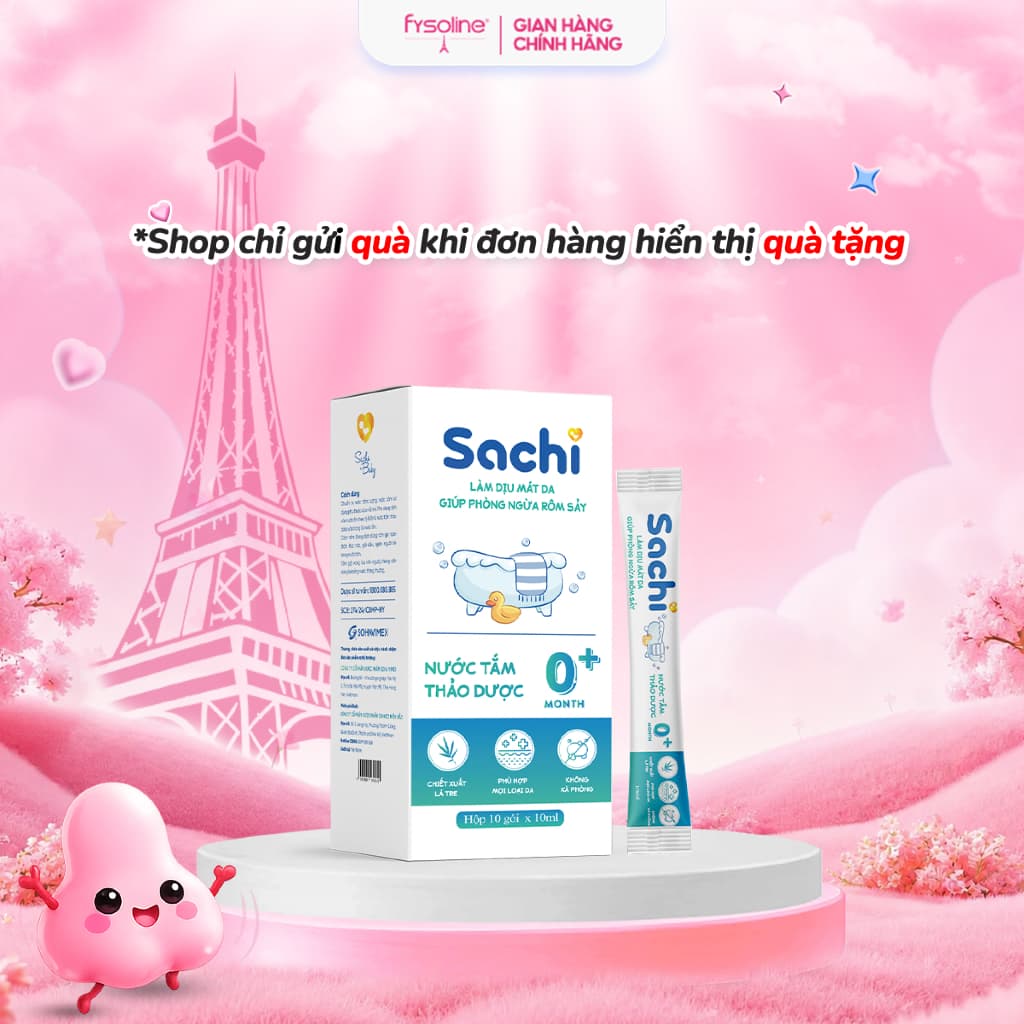 Nước Tắm Thảo Dược SACHI - Làm Sạch Nhẹ Nhàng Diu Mát Da - Hộp 10 Gói x 10ml