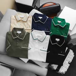 Áo polo nam túi giả vải cá sấu gai logo thêu Full Box cao cấp, Áo thun nam cổ bẻ nhiều màu hàng xuất xịn 1