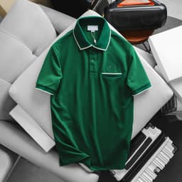 Áo polo nam túi giả vải cá sấu gai logo thêu Full Box cao cấp, Áo thun nam cổ bẻ nhiều màu hàng xuất xịn 6
