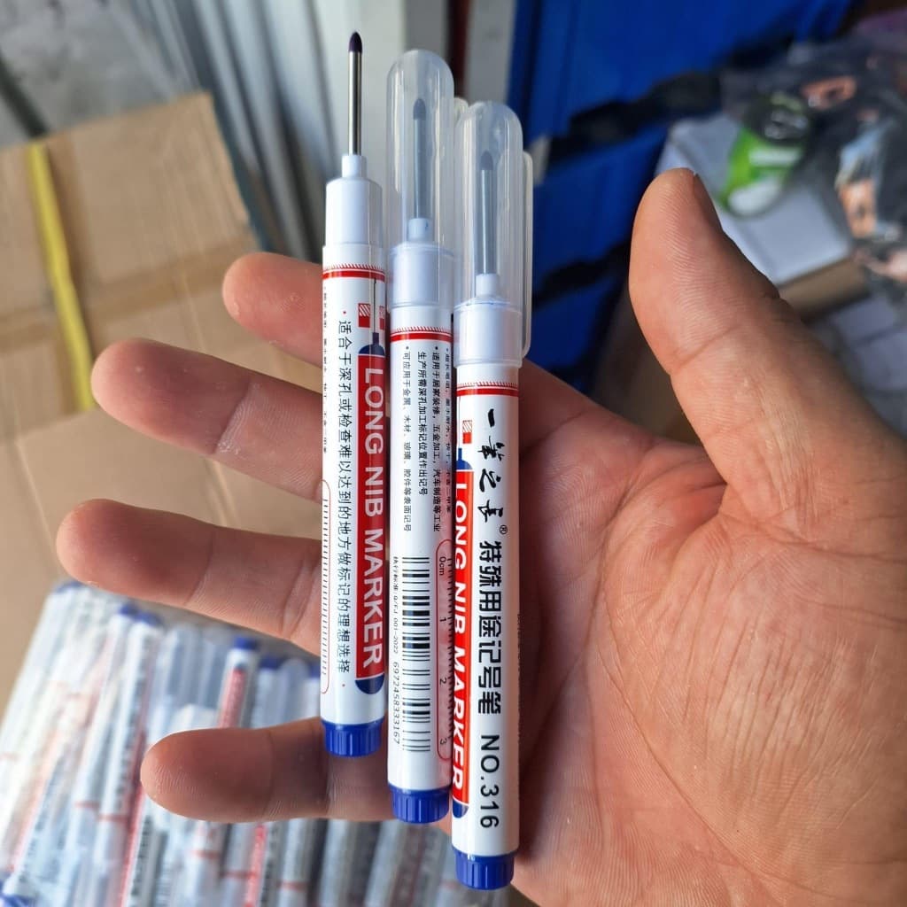 Sét 10 bút đánh dấu ngòi dài 20mm, bút đánh dấu lỗ khoan đánh dấu vị trí cho thợ kỹ thuật mực không phai