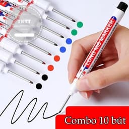 Sét 10 bút đánh dấu ngòi dài 20mm, bút đánh dấu lỗ khoan đánh dấu vị trí cho thợ kỹ thuật mực không phai 2