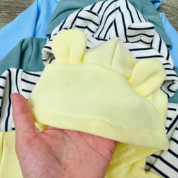 Áo khoác nỉ lông liền mũ 2 túi gấu khuy bấm cho bé ấm áp mặc mùa thu đông 3