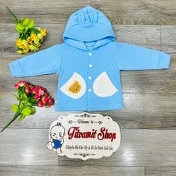 Áo khoác nỉ lông liền mũ 2 túi gấu khuy bấm cho bé ấm áp mặc mùa thu đông 7