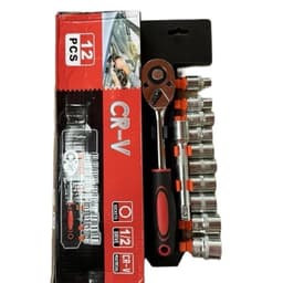 Bộ Tuýp Đầu Khẩu 12 chi tiết 1/2" mở bu lông đa năng Gofuther, CRV 9