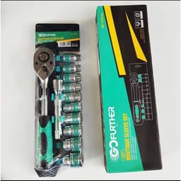 Bộ Tuýp Đầu Khẩu 12 chi tiết 1/2" mở bu lông đa năng Gofuther, CRV 6