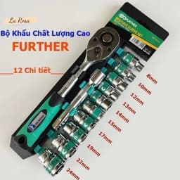 Bộ Tuýp Đầu Khẩu 12 chi tiết 1/2" mở bu lông đa năng Gofuther, CRV 1