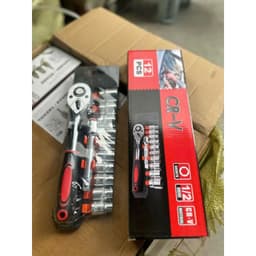Bộ Tuýp Đầu Khẩu 12 chi tiết 1/2" mở bu lông đa năng Gofuther, CRV 8