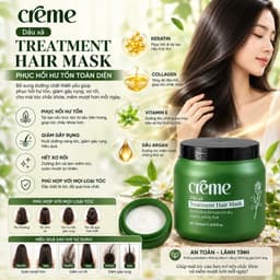 [ CREME CHÍNH HÃNG] Hũ 500ml Kem ủ tóc hấp dầu Creme Collagen phục hồi hư tổn mềm mượt thơm như nước hoa 500ml 8