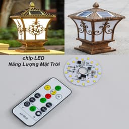 Chip LED Năng LƯỢNG Mặt Trời cho đèn trụ Cổng 3,7V - với 2 tông màu Sáng Trắng - Vàng, Kèm remote chỉnh từ xa 1