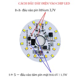 Chip LED Năng LƯỢNG Mặt Trời cho đèn trụ Cổng 3,7V - với 2 tông màu Sáng Trắng - Vàng, Kèm remote chỉnh từ xa 4