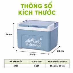 Phích Giữ Nhiệt Vuông Thái 3924 Dung Tích 6L Giữ Lạnh Giữ Nóng Bền Bỉ GD387 3