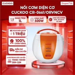 Nồi cơm điện cơ 1L Cuckoo CR-0661/ORVNCV - Công suất 500W - Lòng nồi chống dính, dễ dàng vệ sinh 1