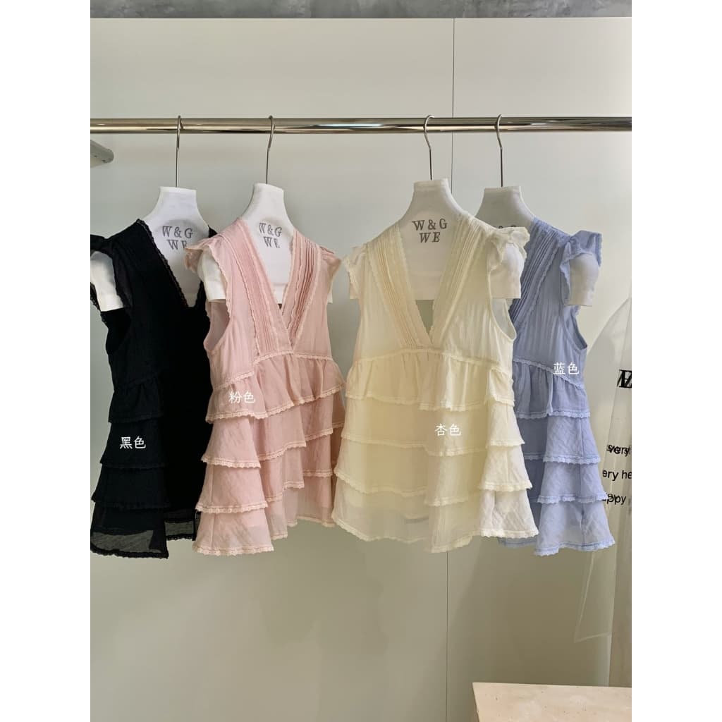 WGWE Fashion Áo Babydoll Voan Nhiều Tầng WGWE – Áo Kiểu Nữ Form Xòe Nhẹ Thanh Lịch