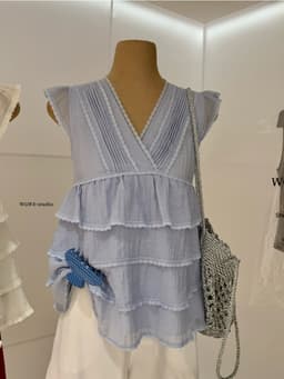 WGWE Fashion Áo Babydoll Voan Nhiều Tầng WGWE – Áo Kiểu Nữ Form Xòe Nhẹ Thanh Lịch 2