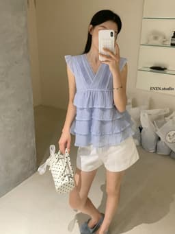 WGWE Fashion Áo Babydoll Voan Nhiều Tầng WGWE – Áo Kiểu Nữ Form Xòe Nhẹ Thanh Lịch 6